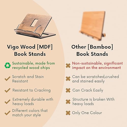 Miniatura 7 de Soporte para libros, soporte para libros, soporte de lectura, soporte para libros de cocina, soporte para libros de recetas, soportes de madera para