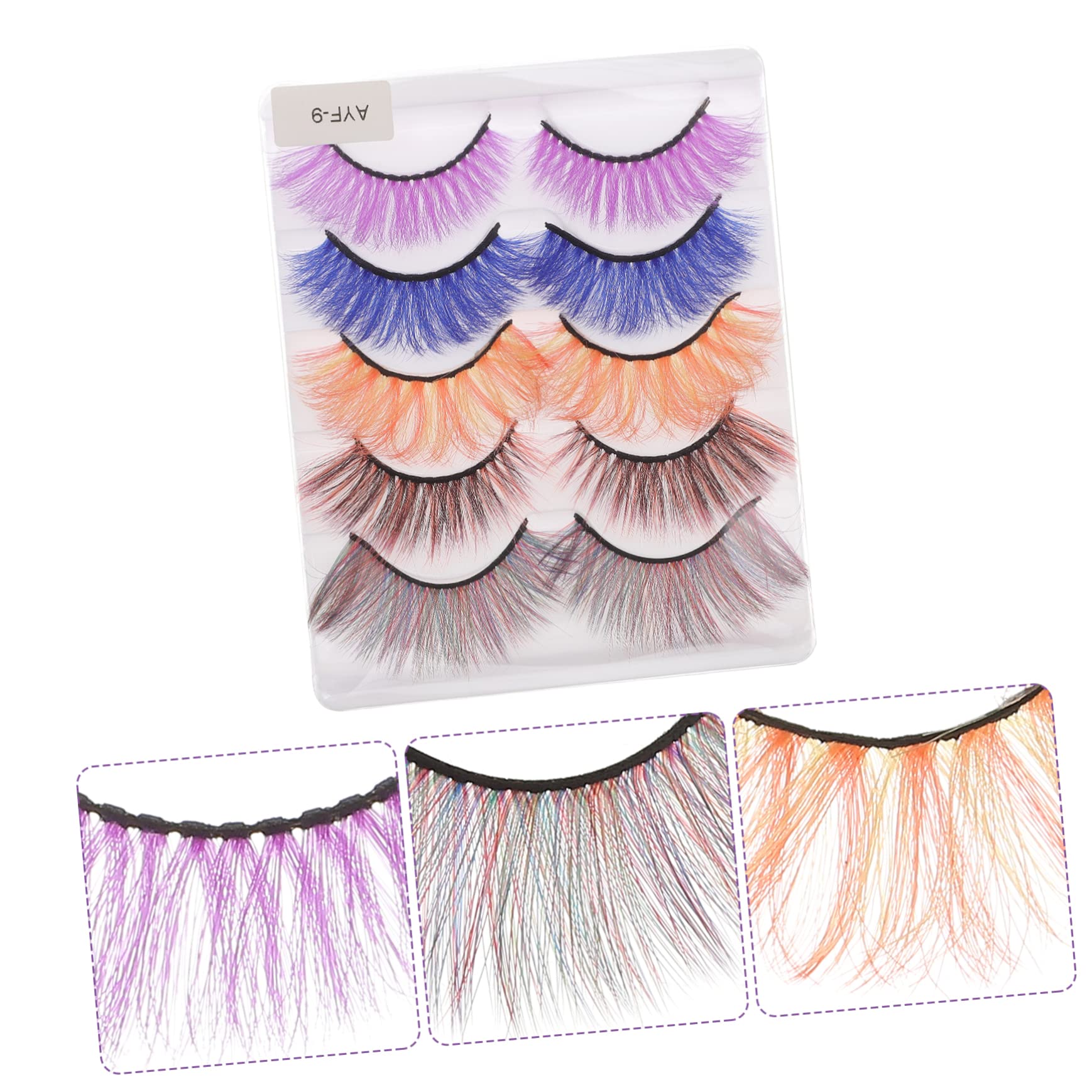 FRCOLOR 25 Paia Ciglia Finte Colorate Partito Trucco Ciglia Donne Estensione Ciglia Ciglia Finte Ciglia Colorate Ciglia Finte Magnetiche Ciglia Cosmetiche Partito Ciglia Ricci Estendere