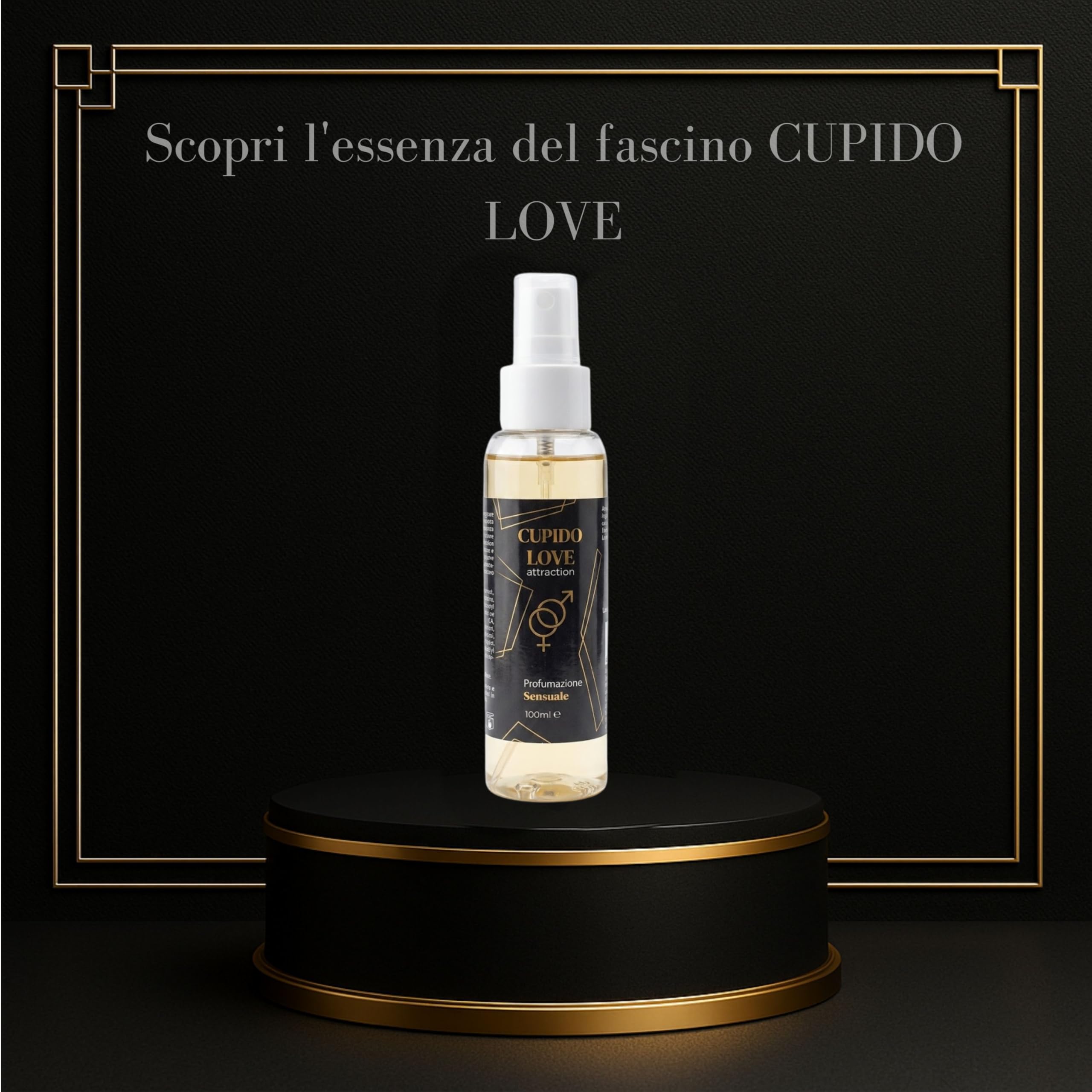 Cupido Love Eau de Parfum Masculin avec Phéromones 100ml | Fragrance Fraîche et Intense, Longue Durée, Spray