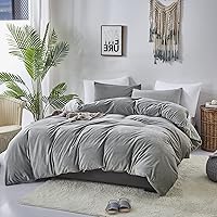 Vista 221 de CLOTHKNOW Juego de edredón de 3 piezas de color marrón caramelo, tamaño individual/individual XL, color terracota suave, color óxido con 2 fundas