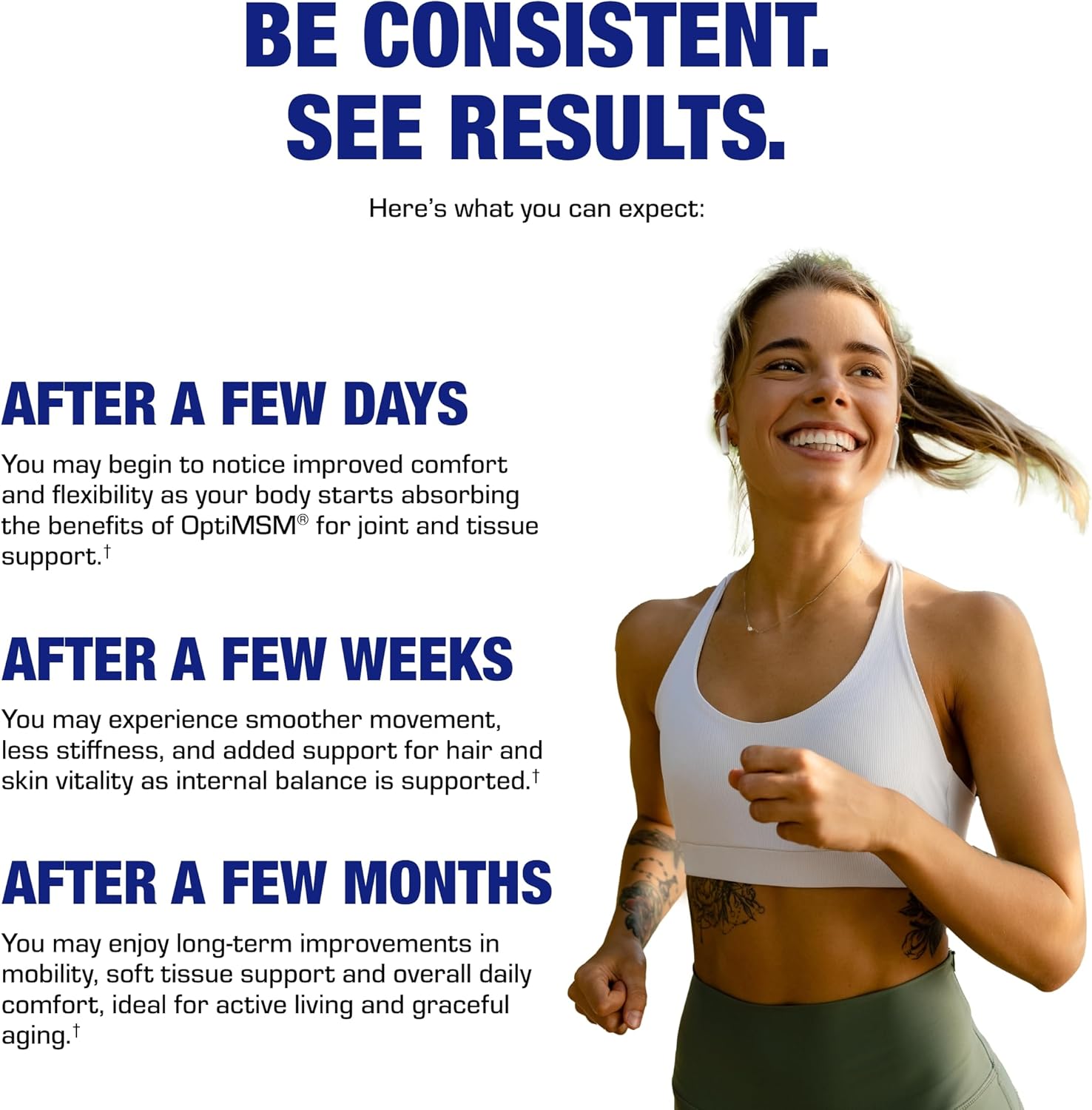 Methylsulfonylmethane MSM Supplement 1000mg - High Strength Soft Tissue & Joint Support Supplement with MSM from OptiMSM - Vegetarian Non-GMO & Made in the USA in cGMP Facilities - 60 Servings