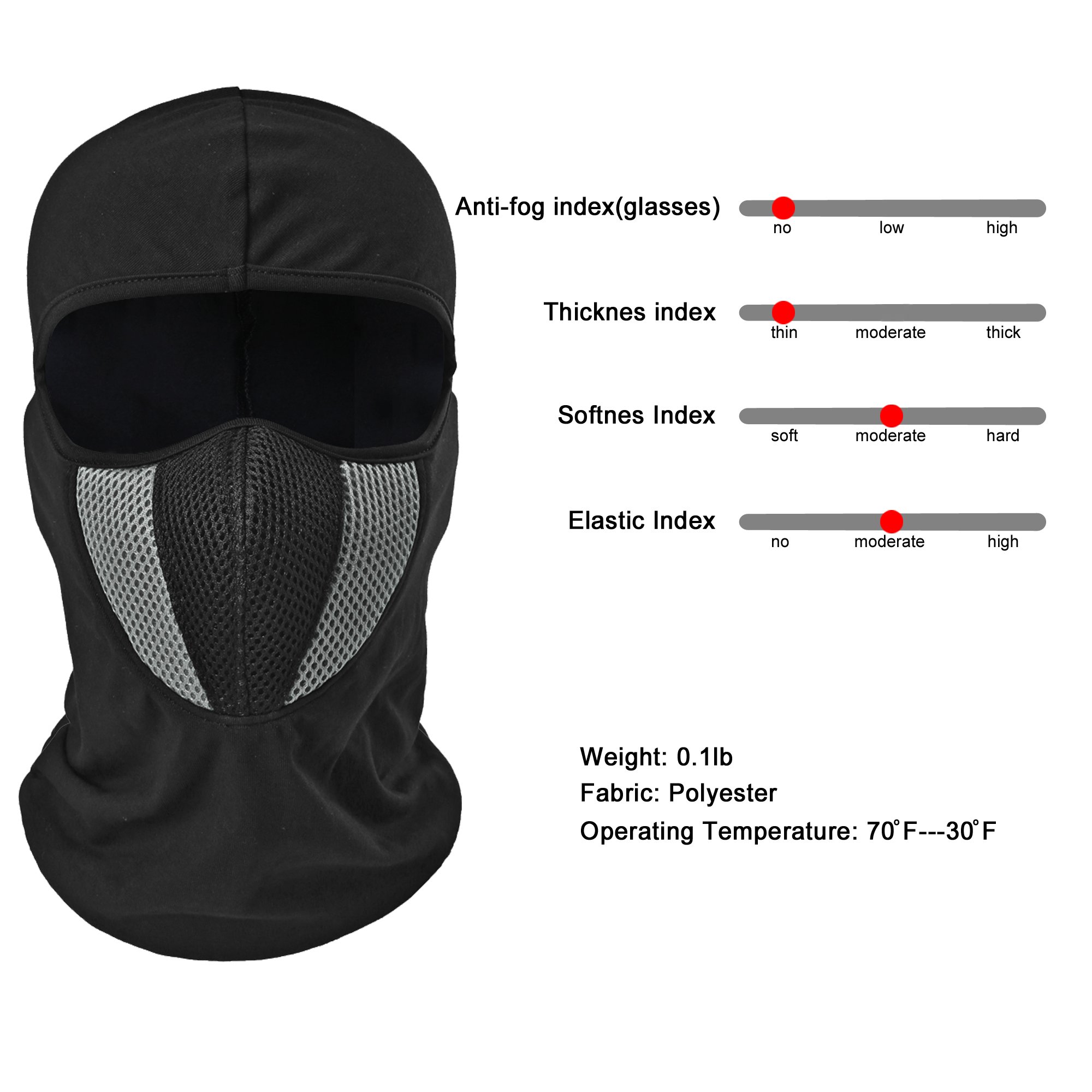 Cagoule - Masque Visage Multifonction avec Maille Filet Cagoule - Masque Visage Multifonction avec Maille Filet