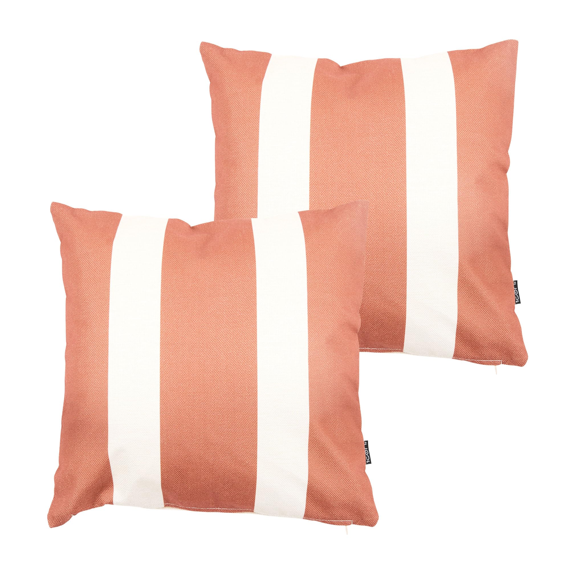 Icon Orange Indoor Outdoor Cushions Filled, Boho Collection, Set Of 2, 43Cm X 43Cm, Water Resistant, Outdoor Cushions For Garden Furniture, Lounge, Garden, Patio