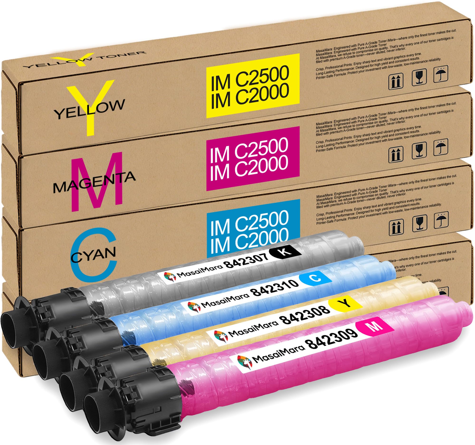 MasaiMara High Capacity IM C2000 IM C2500 IM C2500H IMC 2000 IMC 2500 842307 842310 842309 842308 Compatible Toner Cartridges for Ricoh IMC2000