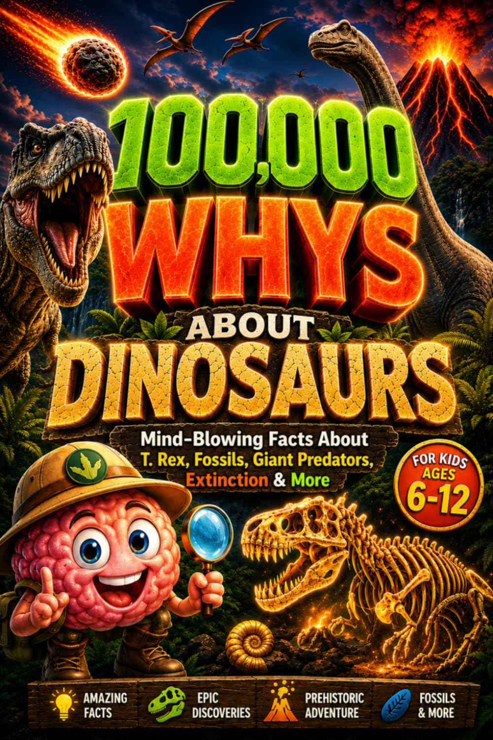100,000 WHYS About Dinosaurs: Mind-Blowing Facts About T. Rex, Fossils, Giant Predators, Extinction & More, 100000 whys kids book, encyclopedia for kids (dinosaur encyclopedia for kids)