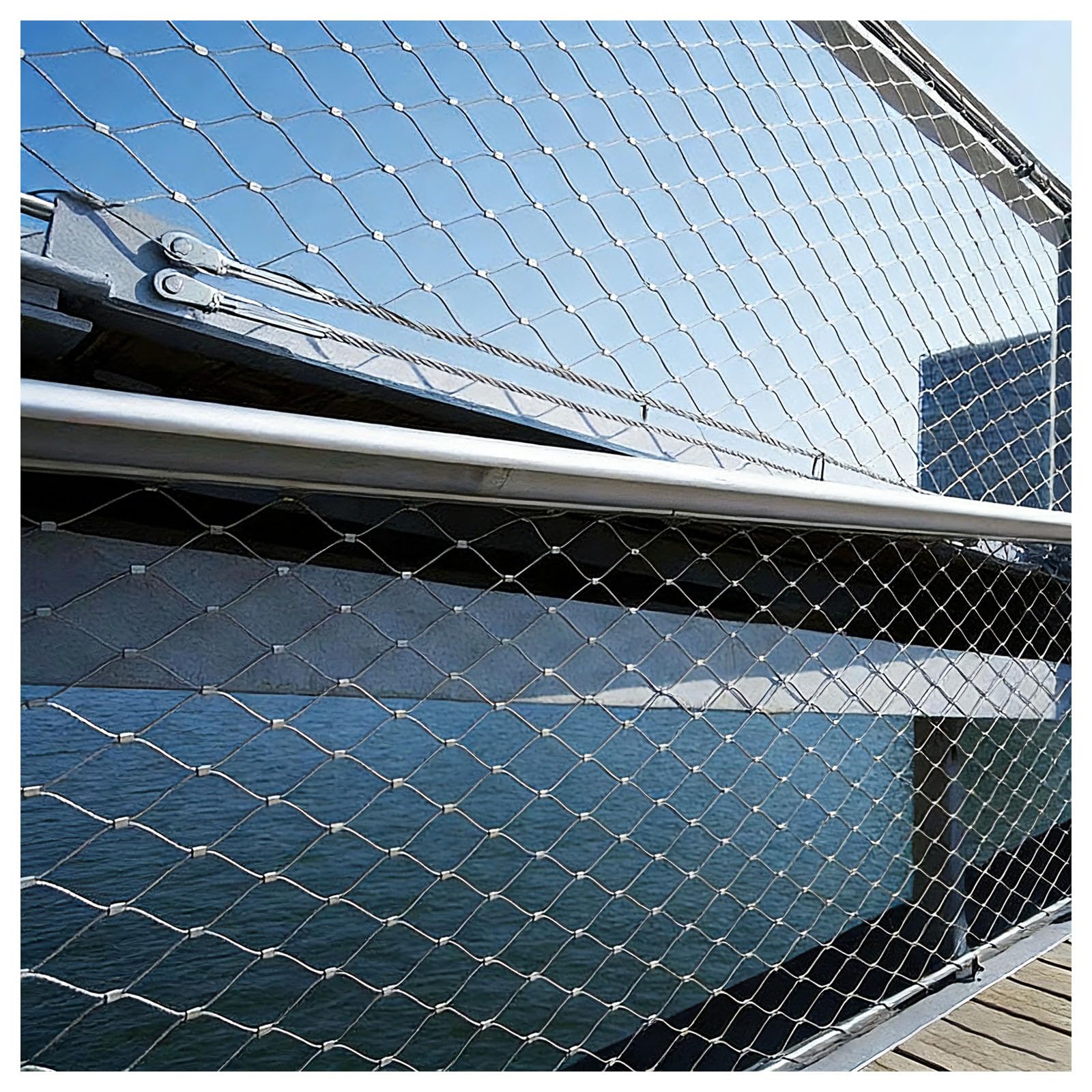 Safety Net Fence Netting, Flexible Stainless Steel Rope Mesh, 304 Stainless Steel Rope Wire, Mesh 4.0mm, High Altitude Anti-Fall Netting For Zoo Cage (Size:100X700 cm(3.3x23 ft),Color:Mesh hole 15cm)