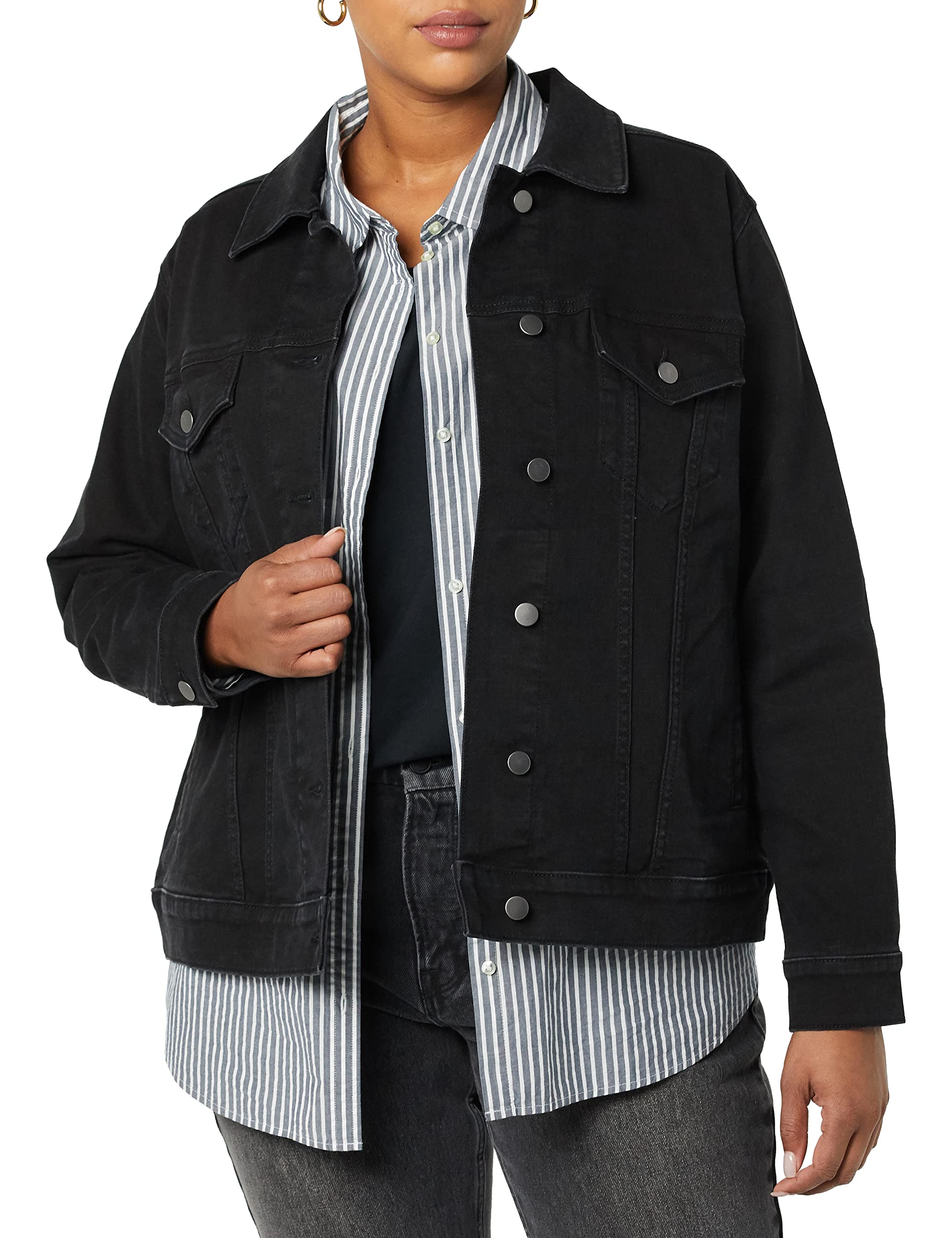 Amazon Essentials Giacca in Jeans, Vestibilità Classica (Disponibile in Taglie Forti) Donna