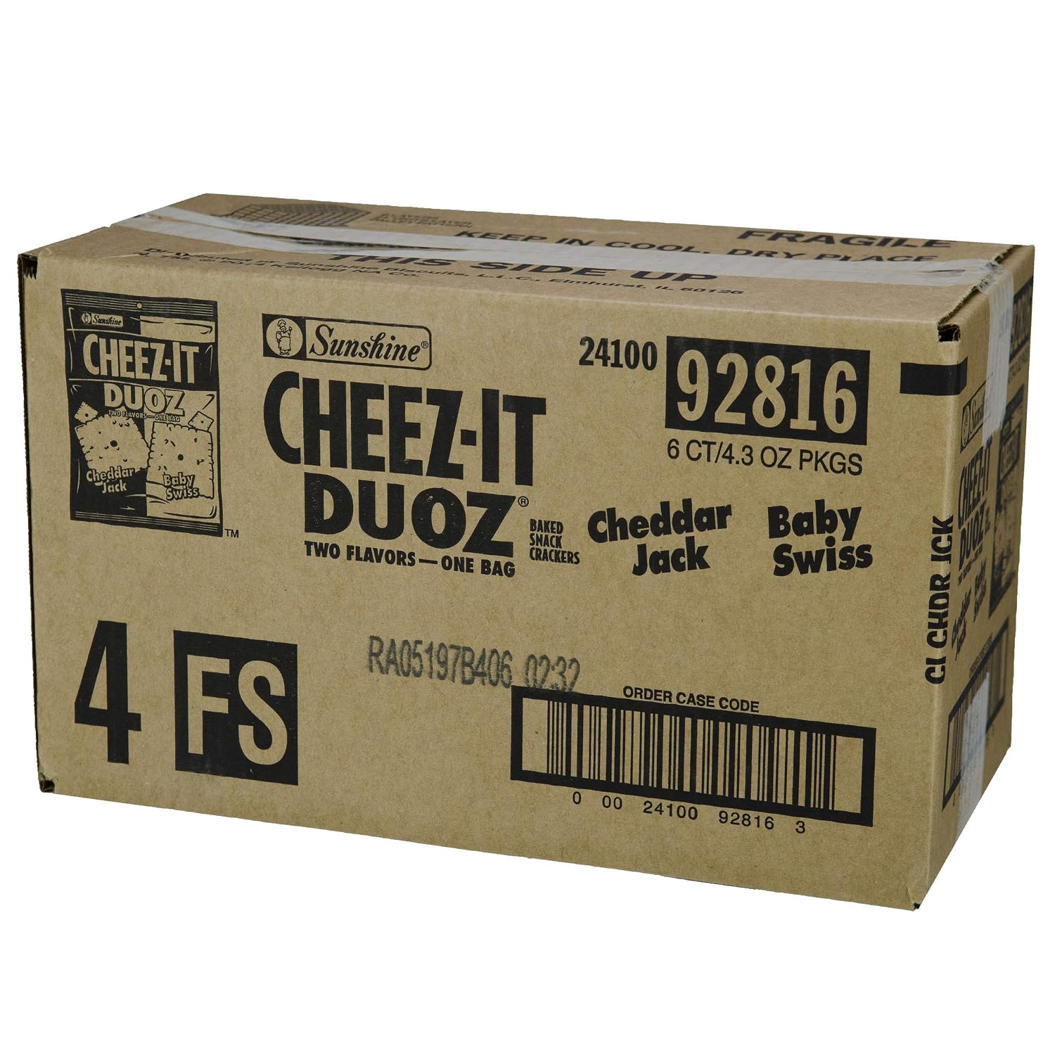 CheezIt Duoz Cheddar Jack Baby Swiss 4.3 Ounce(Pack of 6)