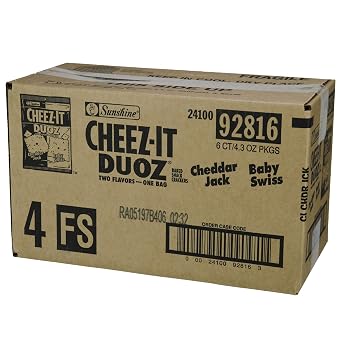 CheezIt Duoz Cheddar Jack Baby Swiss 4.3 Ounce(Pack of 6)