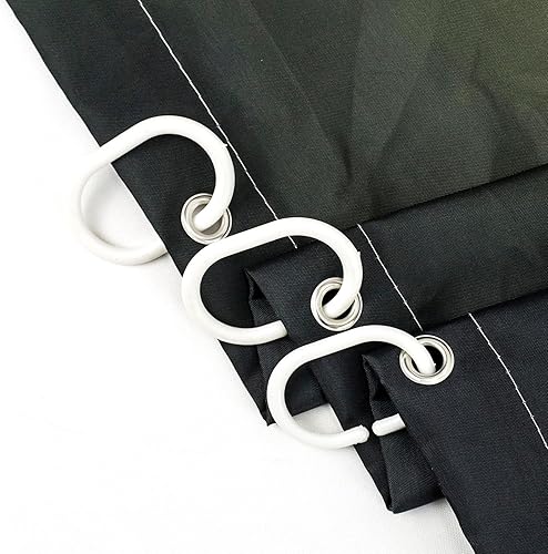 Miniatura 5 de EOBTAIN Cortina de ducha con patrón geométrico morado para baño, cortina de ducha abstracta gris y blanca sobre tela negra con 10 ganchos, cortinas