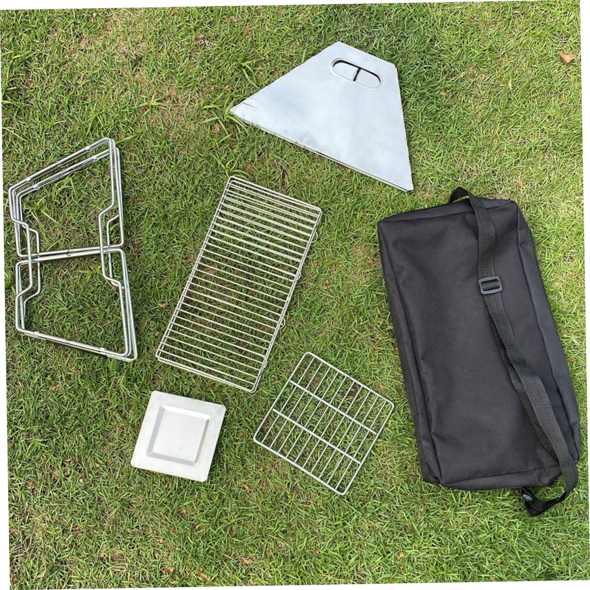 Portable Folding Camping Grill Bbq Accessory Sturdy Wear-resistant Barbecue Rack Professional Outdoor Barbecue for Hiking and Backyard Cooking