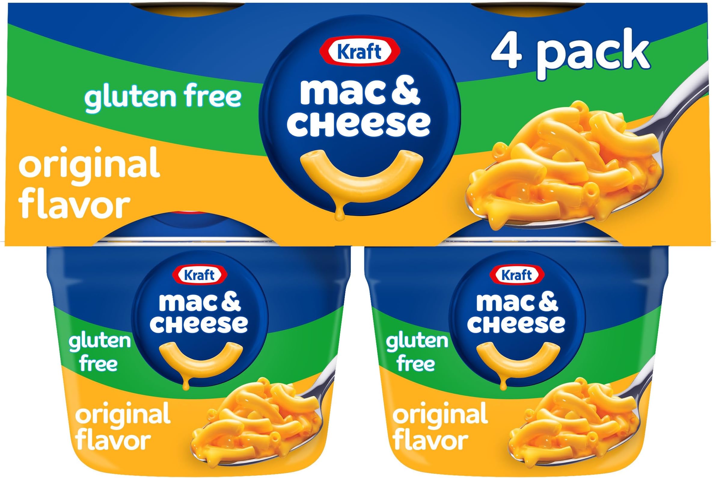 Kraft Gluten Free Mac and Cheese, Corn Pasta, 4 Cups, for Easy Dinner or Dinner Sides, Original Flavor, No Artificial Flavors, Preservatives or Dyes, 1.9 oz