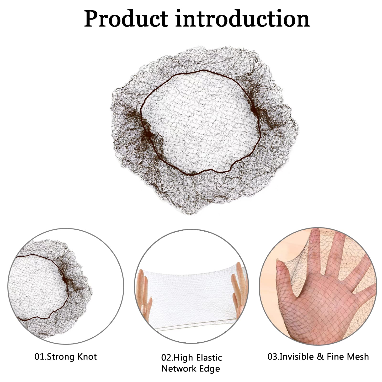 AEIOPRS 5Pcs Retine per Capelli Chignon, Elastiche e Invisibili, per Infermiere, Ballerini, Hostess di Compagnie Aeree, per Bambina