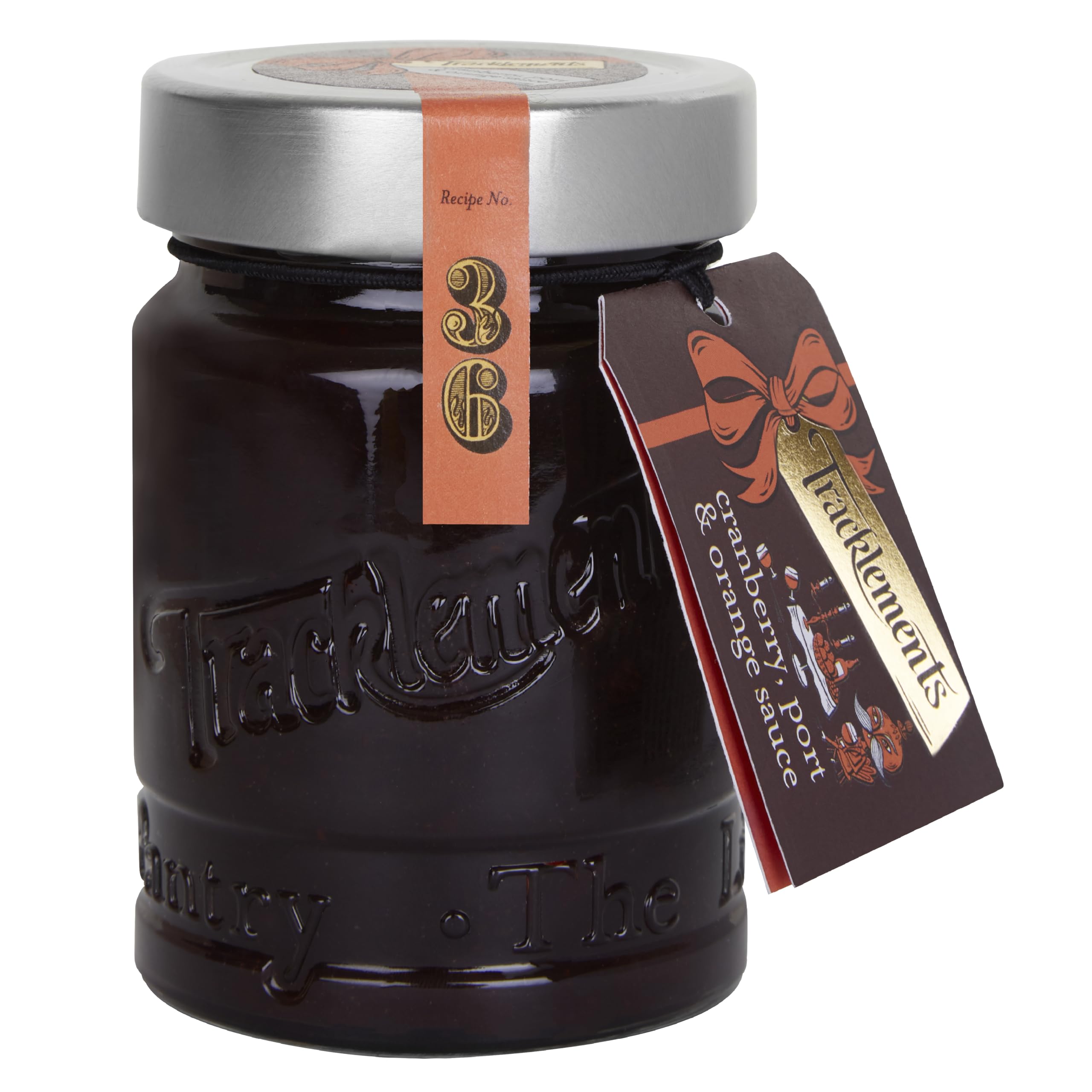 Tracklements, Cranberry, Port & Orange Sauce Gift Jar, Handmade Sauce, Gluten & Vegetarian Friendly, Tangy Cranberry Flavour, Pair it with Rich Meats and Cheese, Ideal Festive Gift, 370g