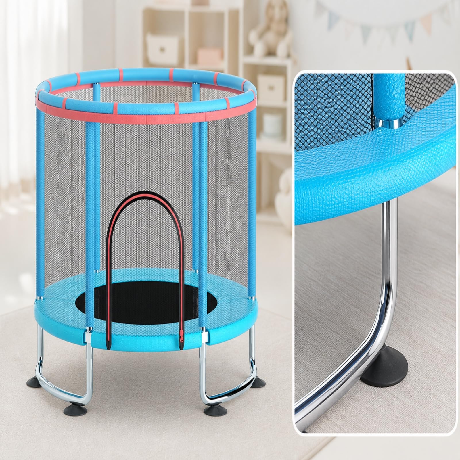 Ejercicio para Niños con Red Envolvente y Equilibrio con Patas Curvas con Ventosas Goma para Uso Seguro en Salones y Juego Interiores