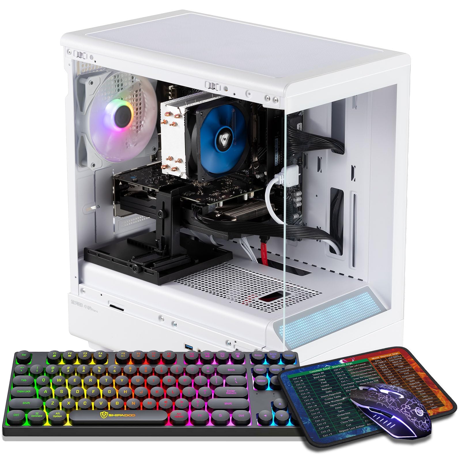 ZER-LON Gaming PC Desktop Computer, Core I7 up to 3.9GHz, Radeon RX 590 8GB GDDR5, 16G DDR3 RAM, 512GB SSD, WiFi 5.0, Prebuilt Gaming PC Tower Computer with 5 RGB Fan — view 9