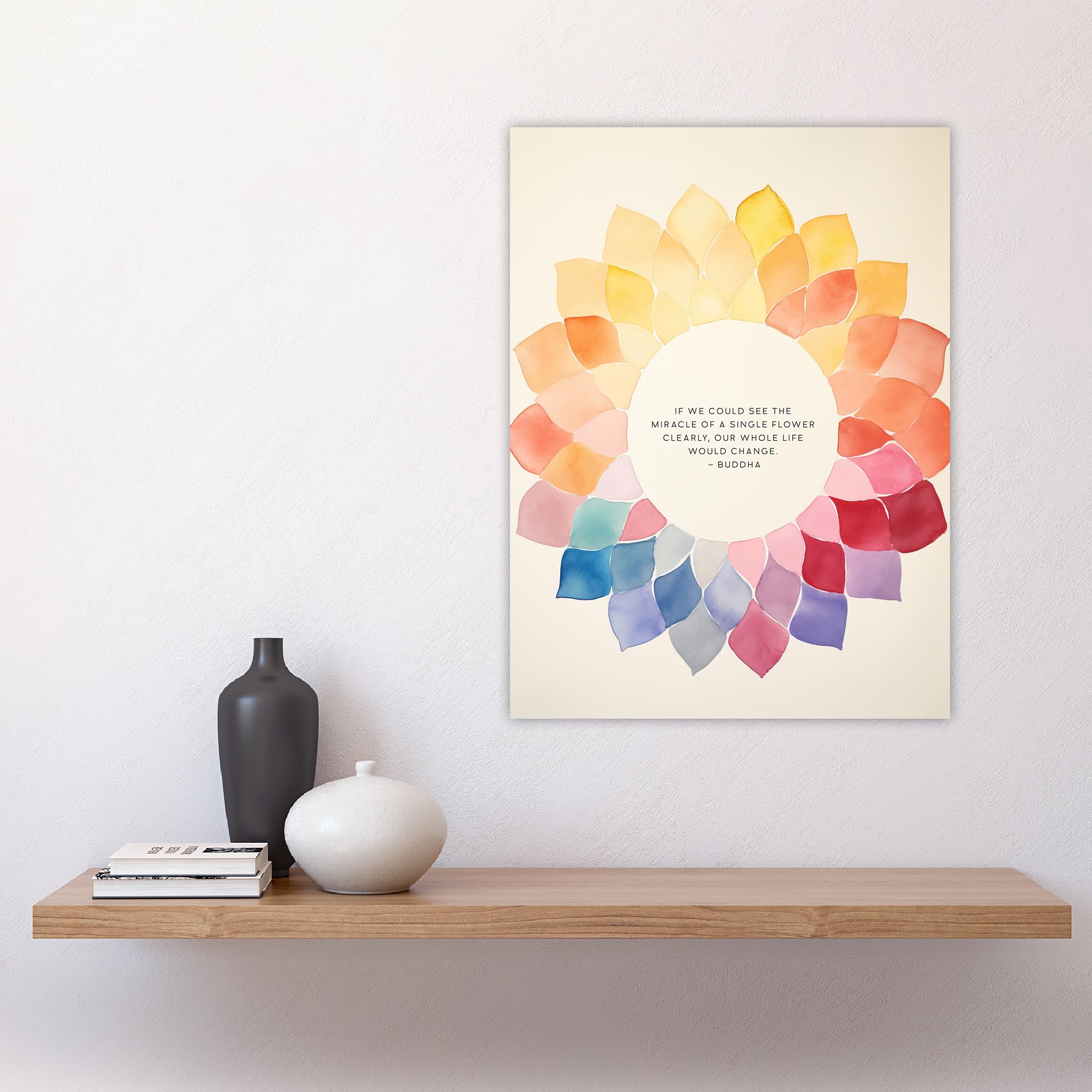 Artery8 Miracle of a Flower Buddhist Mindfulness Quote Watercolour Mandala Buddha Meditation Enlightenment Vihara Large Wall Art Poster Print Thick Paper 18X24 Inch - Image 4