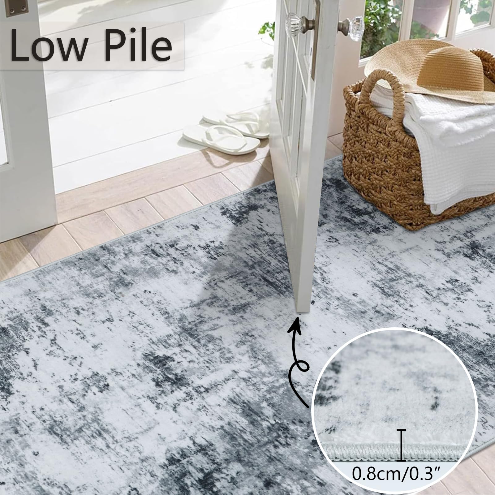 Homcomoder Moderne Loper Tapijt Lang 80x300cm Wasbaar Vloerkleed voor Hal Slaapkamer Keuken Gang Abstract Beige Tapijtlopers Kortpolig