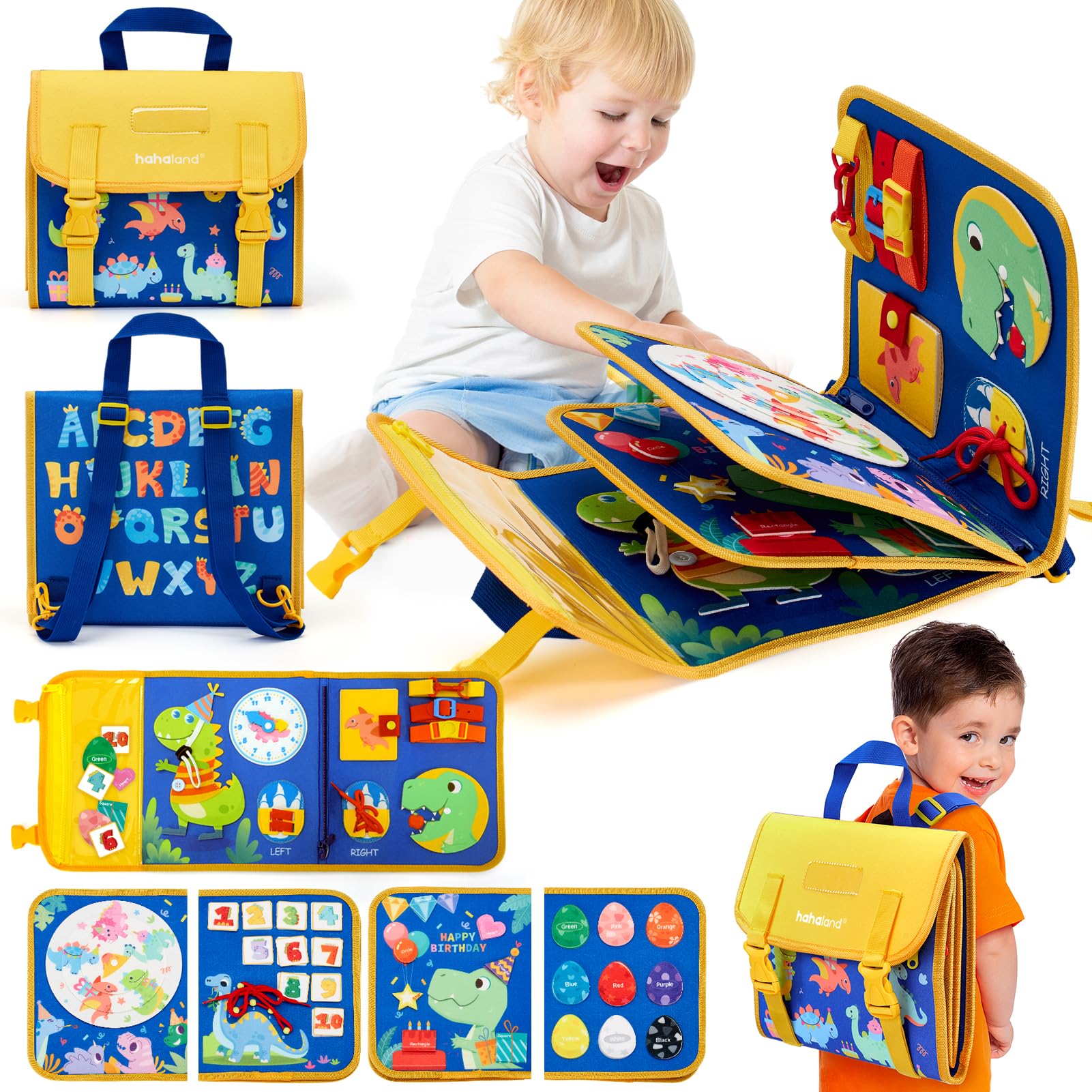 hahaland Busy Board Montessori 2 3 Anni - Pannello Sensoriale con 18 attività in 1 Giochi Educativo per Bambini Regalo Bambino
