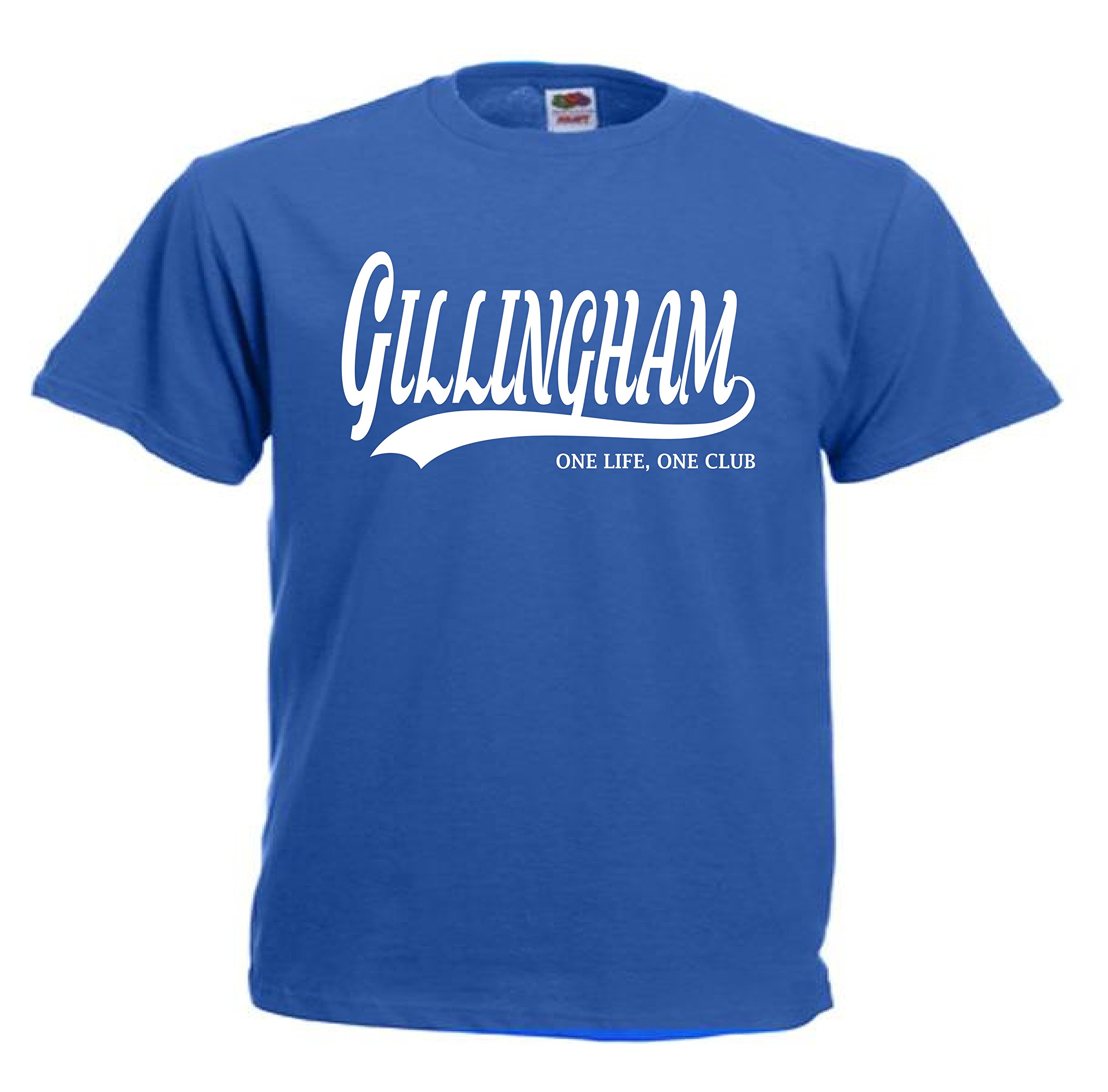 All About The Print Gillingham Football Gift - one Life one Club Idea T-Shirt FC Present top F47 (Adult Medium, Blue)