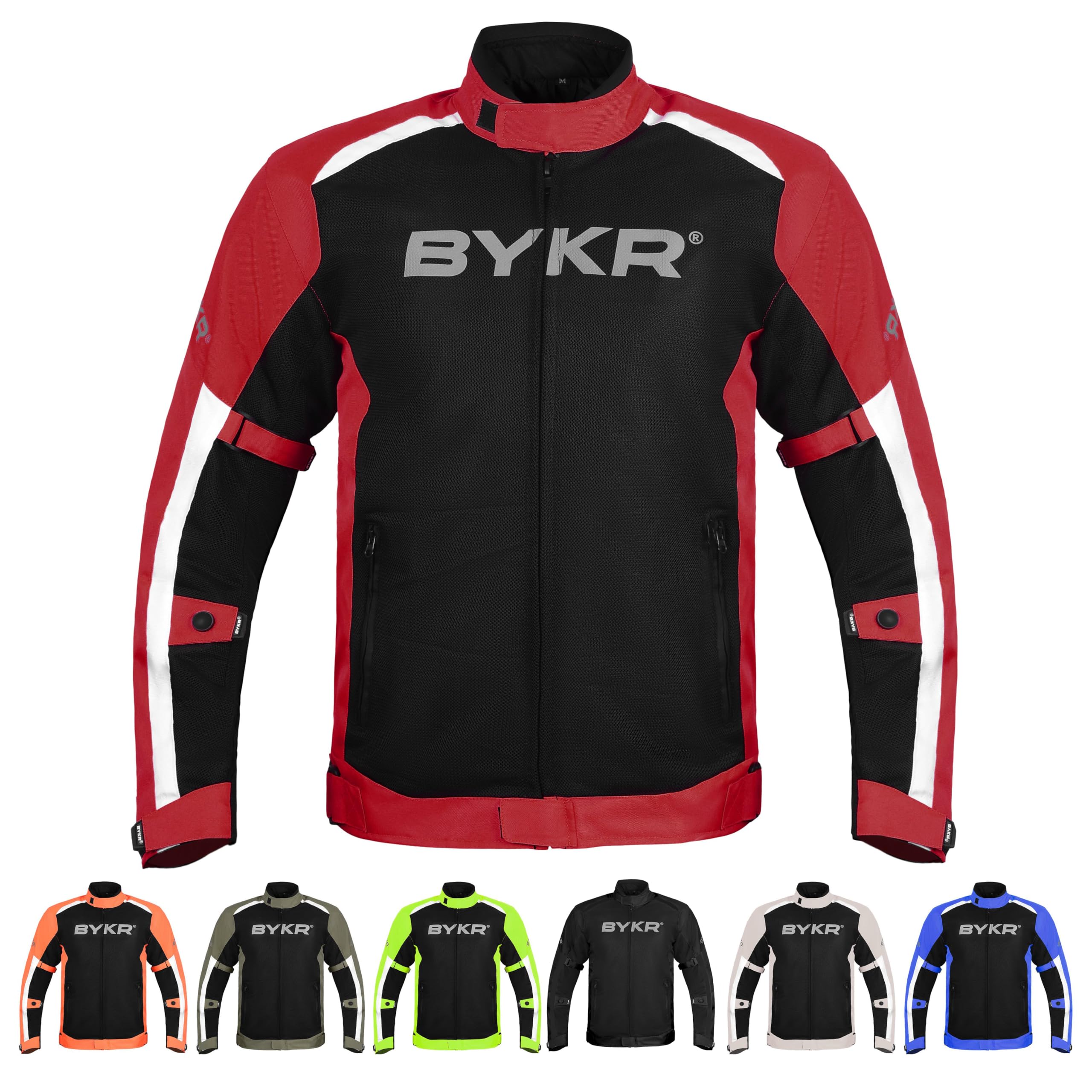BYKRMesh Motorcycle Jacket For Men Dual Sports Adventure Breathable Riding Protective Motorbike Jackets Enduro CE Armored