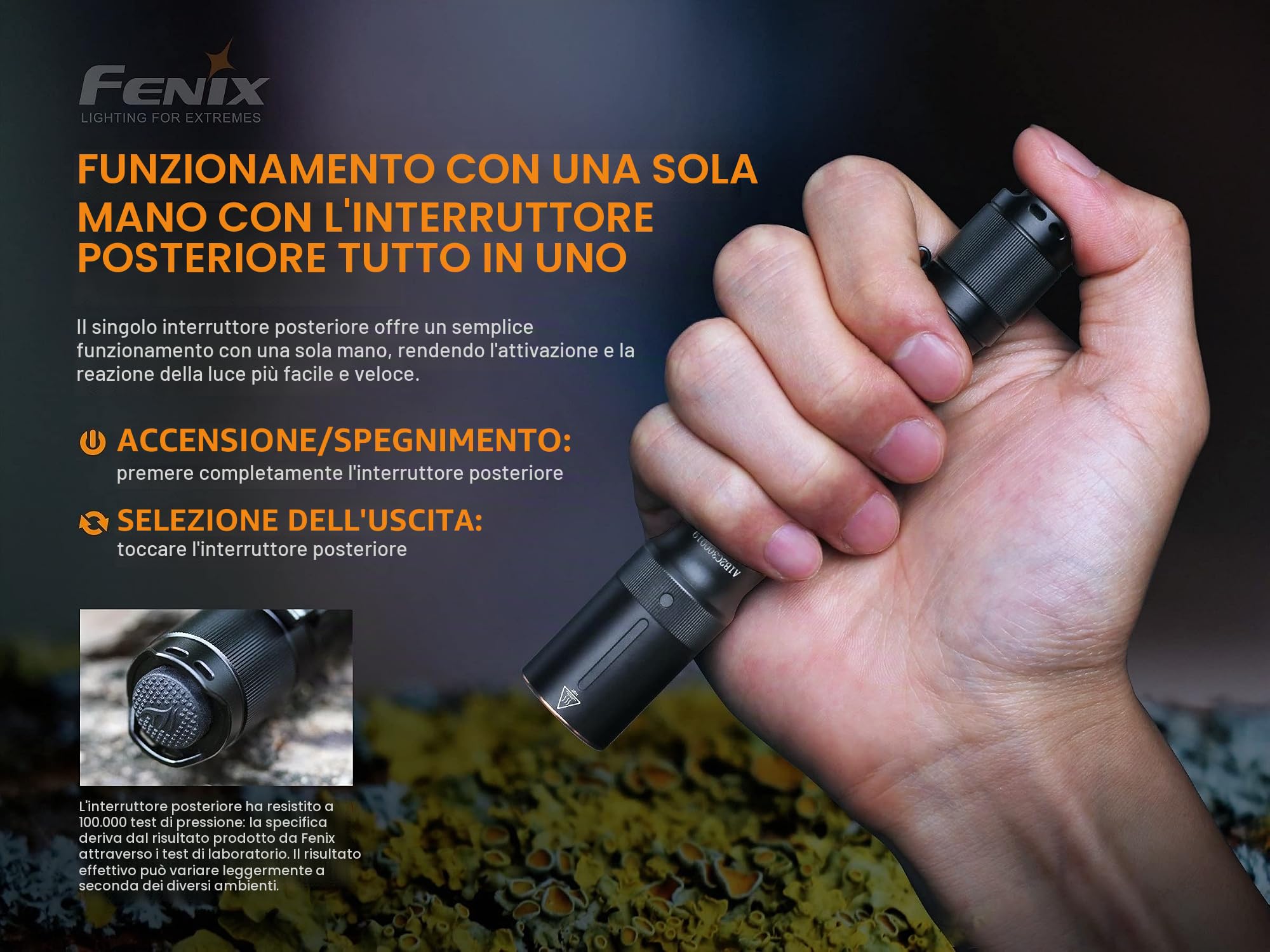 Fenix- Torcia LED E20 V2.0 da 350 lumen con batterie AA