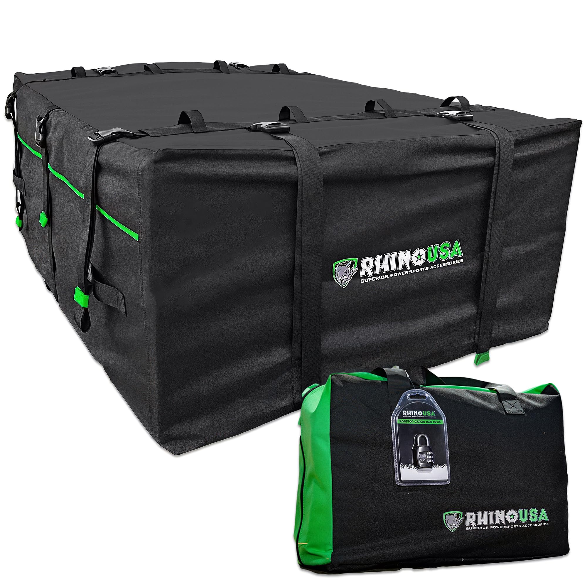 Rhino USA Roof Top Cargo Carrier Bag. Waterproof Construction with Heavy Duty Zippers. Universal Fitment.