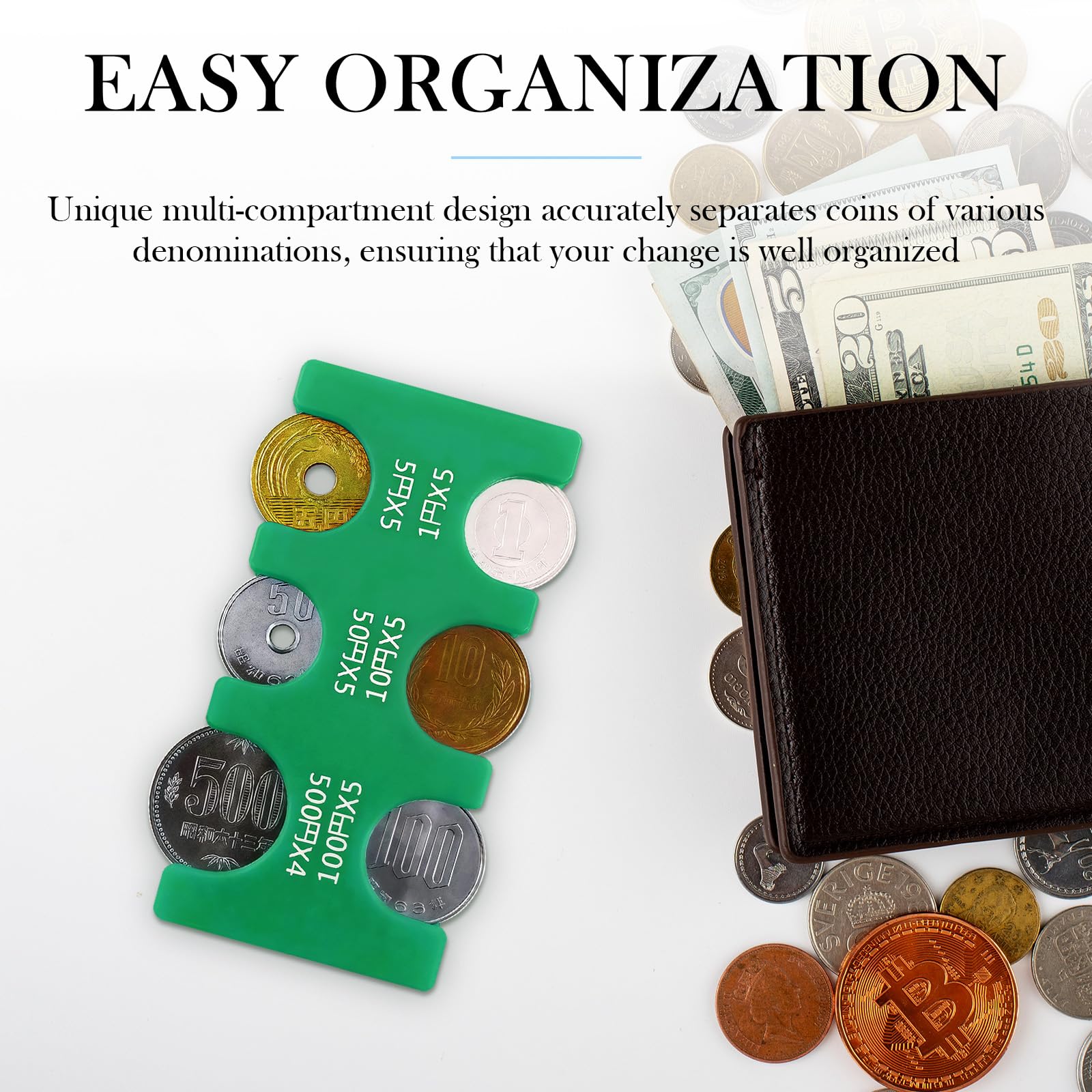 Japanese Yen Coin Holder Hard Case Organizer And Storage For