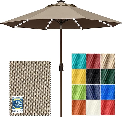 Miniatura 41 de EliteShade USA - Sombrilla solar de 9 pies / 2.74 metros, de 3 niveles, con 10 años sin decoloración, 80 luces LED para patio, mesa al aire libre