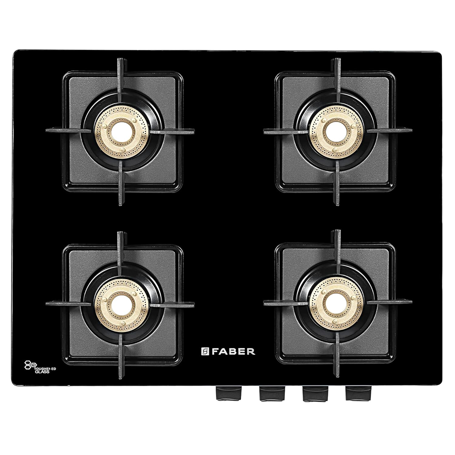 Faber Gas stove 4 burner glass cooktop (HOB COOKTOP LAZER 4BB BK) Black