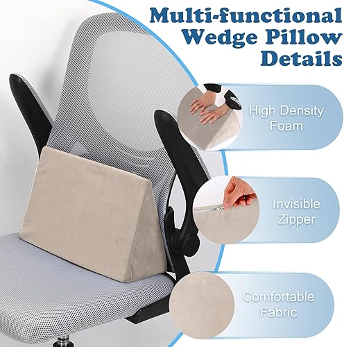 Miniatura 7 de Almohada de cuña pequeña, almohada de cuña para úlceras de cama, almohada de posicionamiento, cuña de posicionamiento, mini almohada para portátil y