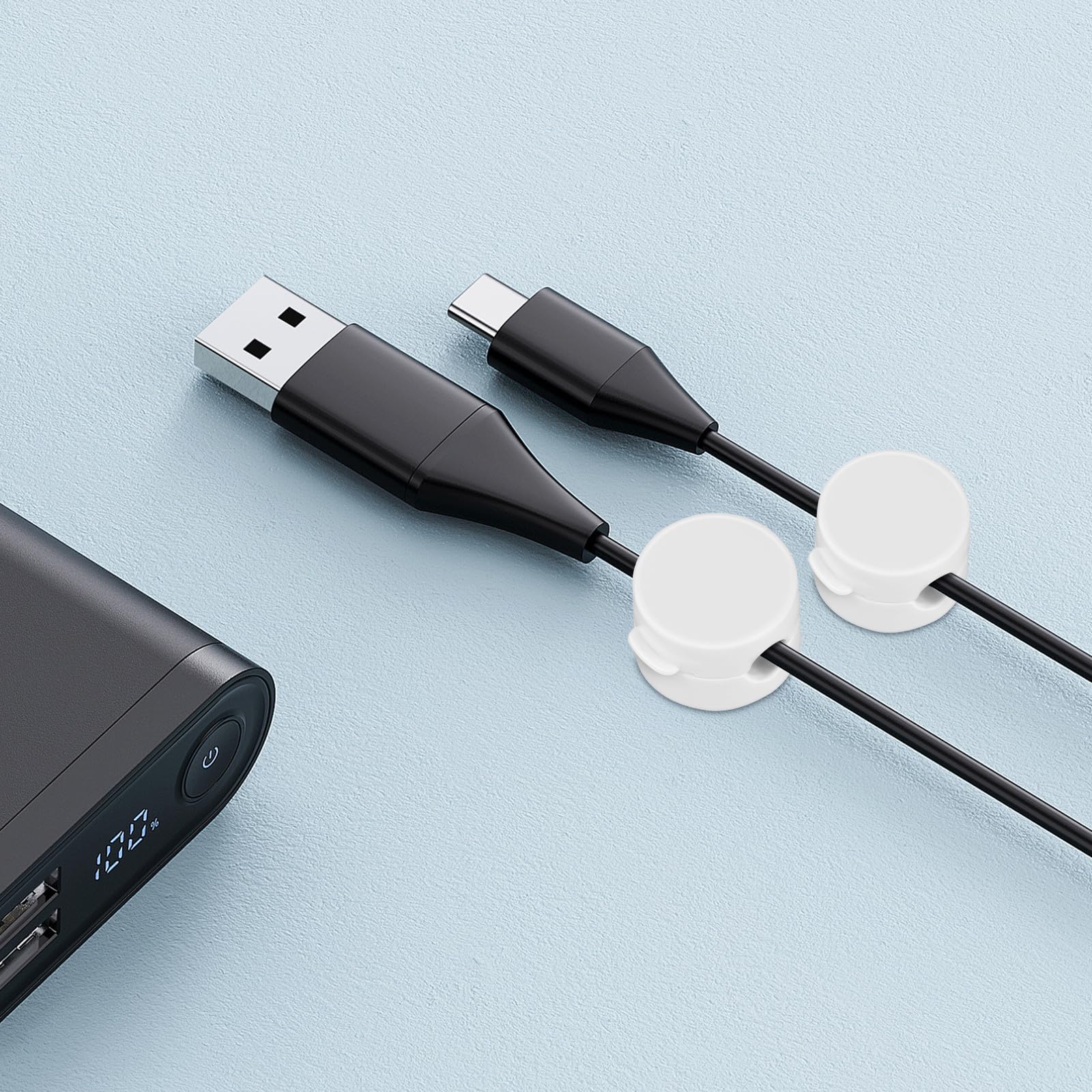BESPORTBLE Clips Adhesivos para Cables Magnéticos 6 Piezas Organizador de Cables de Carga y Auriculares Respaldo Adhesivo para Hogares y Oficinas