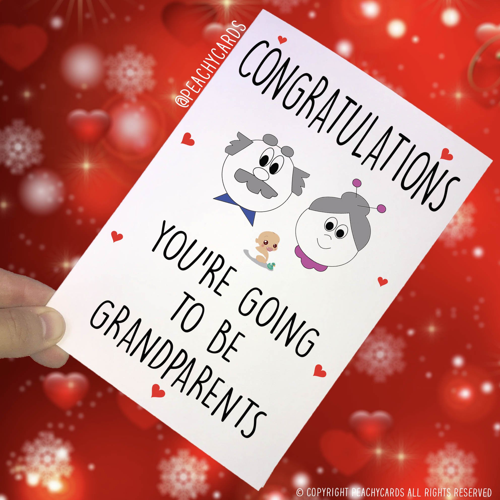 Congratulations Card Pregnancy Surprise You're Going to Be Grandparents Card for Nana Grandad New Baby New Grandparents Reveal PC181