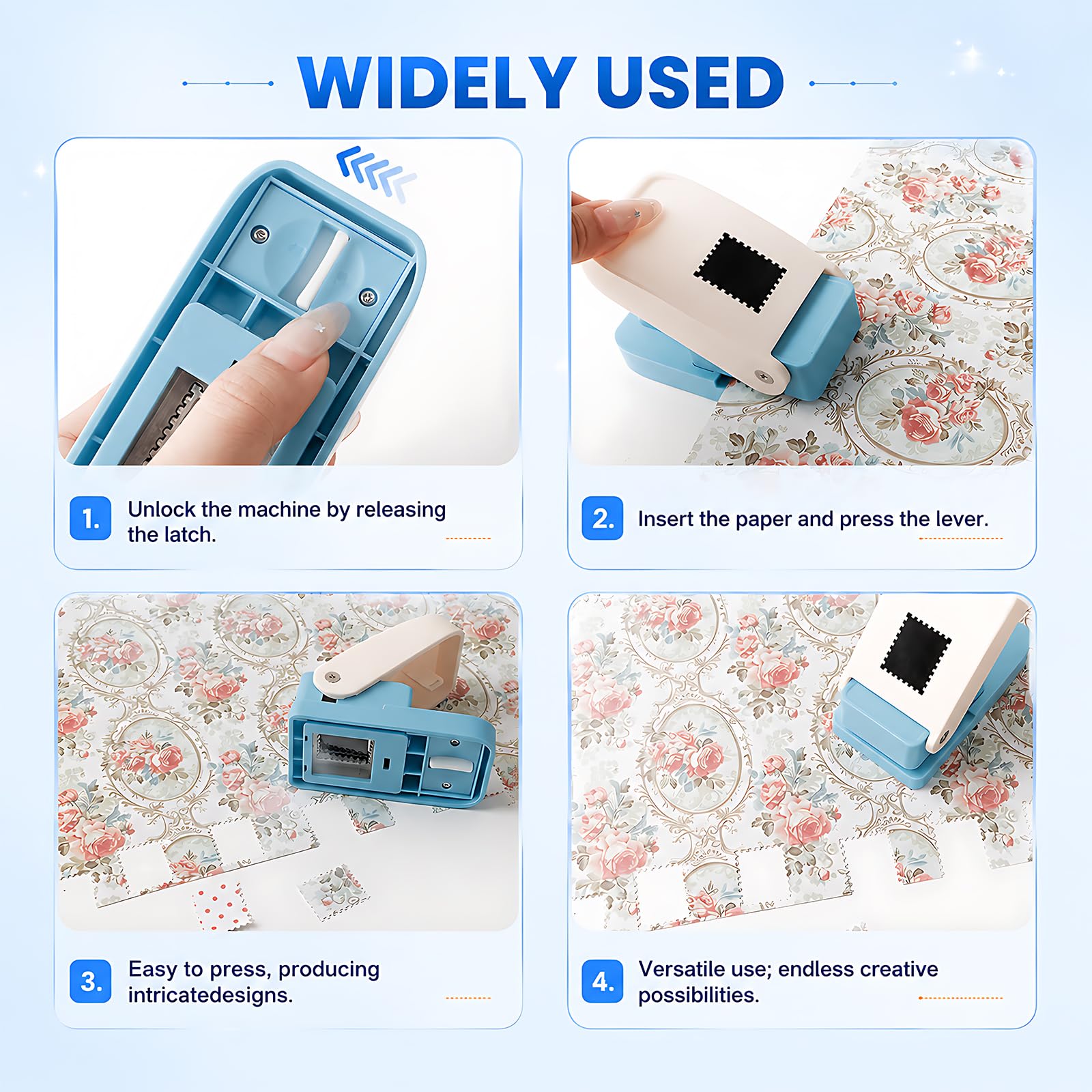 Wykrawacz do stempli pocztowych z linijką 15 cm, kwadratowy, 2 x 2,5 cm, precyzyjny pomiar do scrapbookingu, kartek i majsterkowania