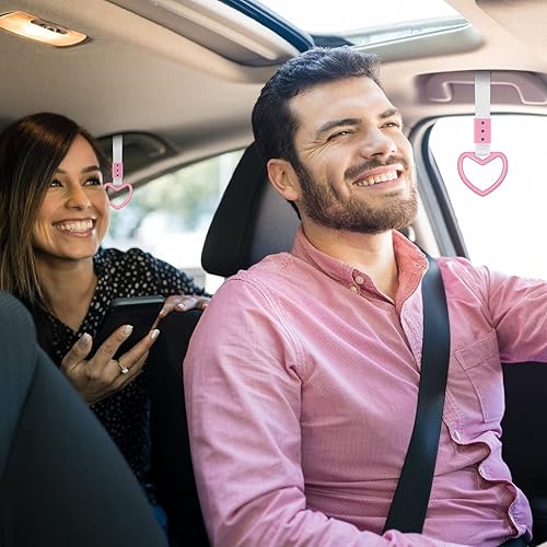 Miniatura 10 de 2 piezas de anillos Jdm Tsurikawa. Correas de mano para automóvil en forma de corazón. Anillo de advertencia de parachoques trasero con dije de