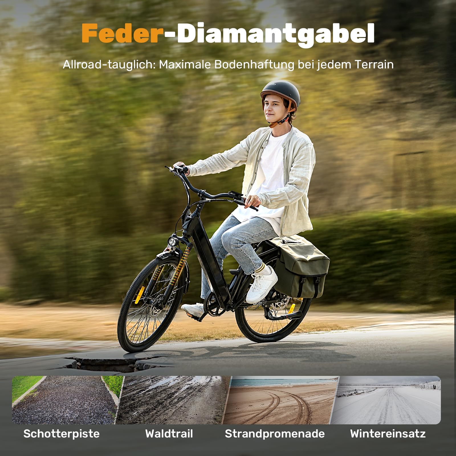Finbike E Bike für Erwachsene, 7-Gang Elektrofahrräder mit Abnehmbar 7.8/13Ah Akku, 25 km/h,14/26 Zoll EBike für Herren Damen, Electric Bike mit Ablagen, Autolampen
