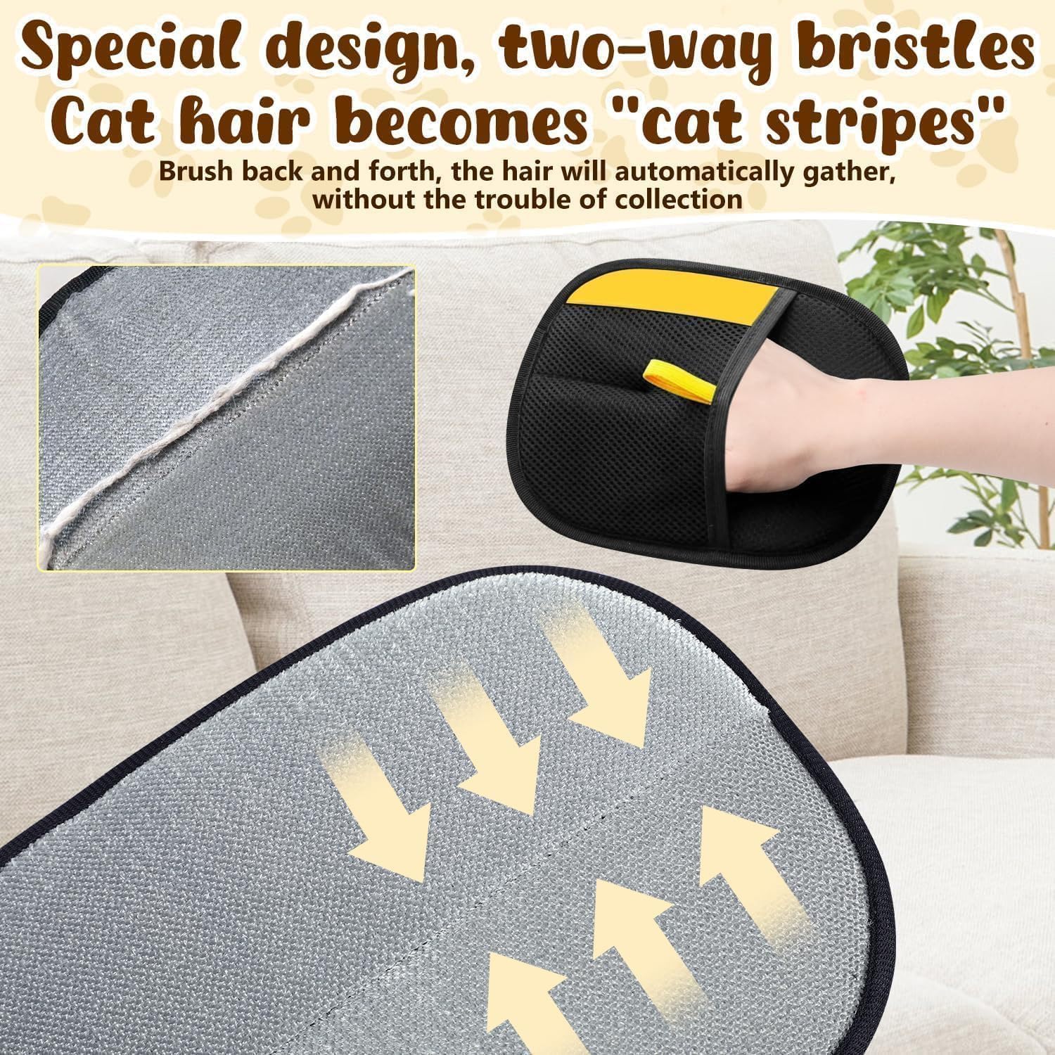 Twinsun 2 guanti per la rimozione dei peli di gatti, guanti per la rimozione dei peli di animali domestici, guanti magnetici, guanti per la rimozione dei peli di animali per cani e gatti, cura del