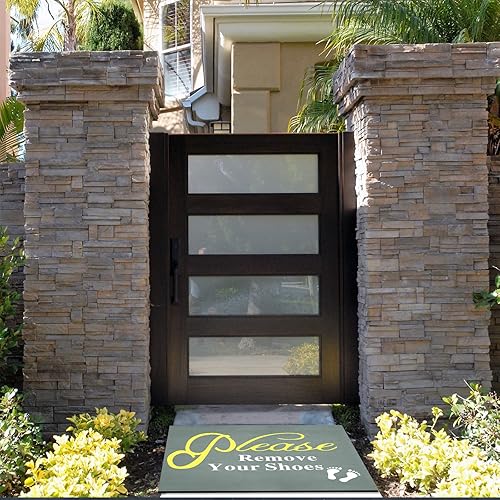 Miniatura 5 de Eanpet Tapete divertido para puerta delantera, tapete de bienvenida de 2 x 3 pies, tapete de goma fina antideslizante para exteriores, impermeable,