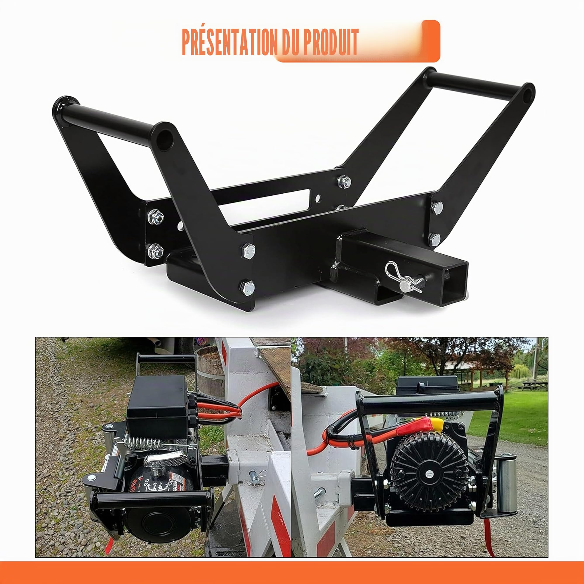 ECOTRIC 10x 4 1/2 Cradle Winch Mount Mounting Plate 8000-13,000 LB Capacity Winch Mounting Hitch Receiver Recovery Winches Foldable
