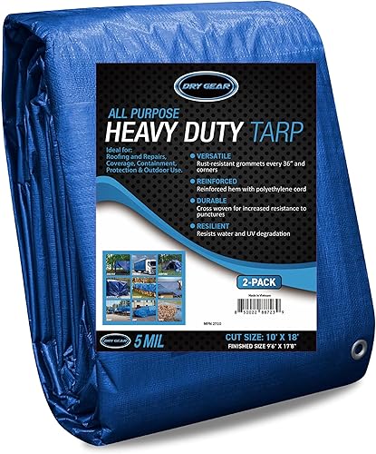 Miniatura 10 de Lona duradera, resistente e impermeable de 16 x 20 pies, multiusos de 5 mil