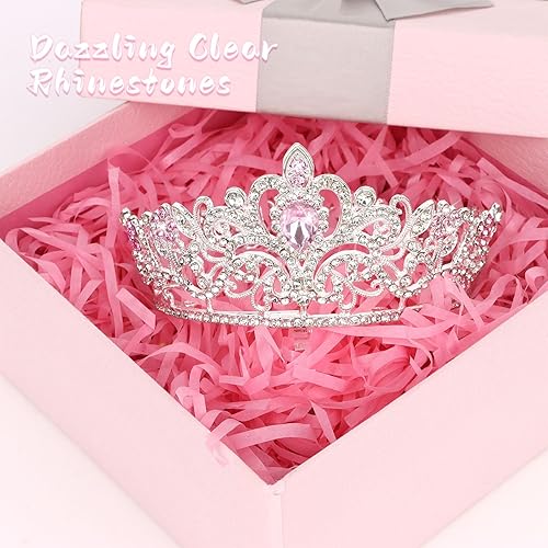 Miniatura 10 de CIEHER Tiara pequeña para decoración de pastel de cumpleaños para niñas