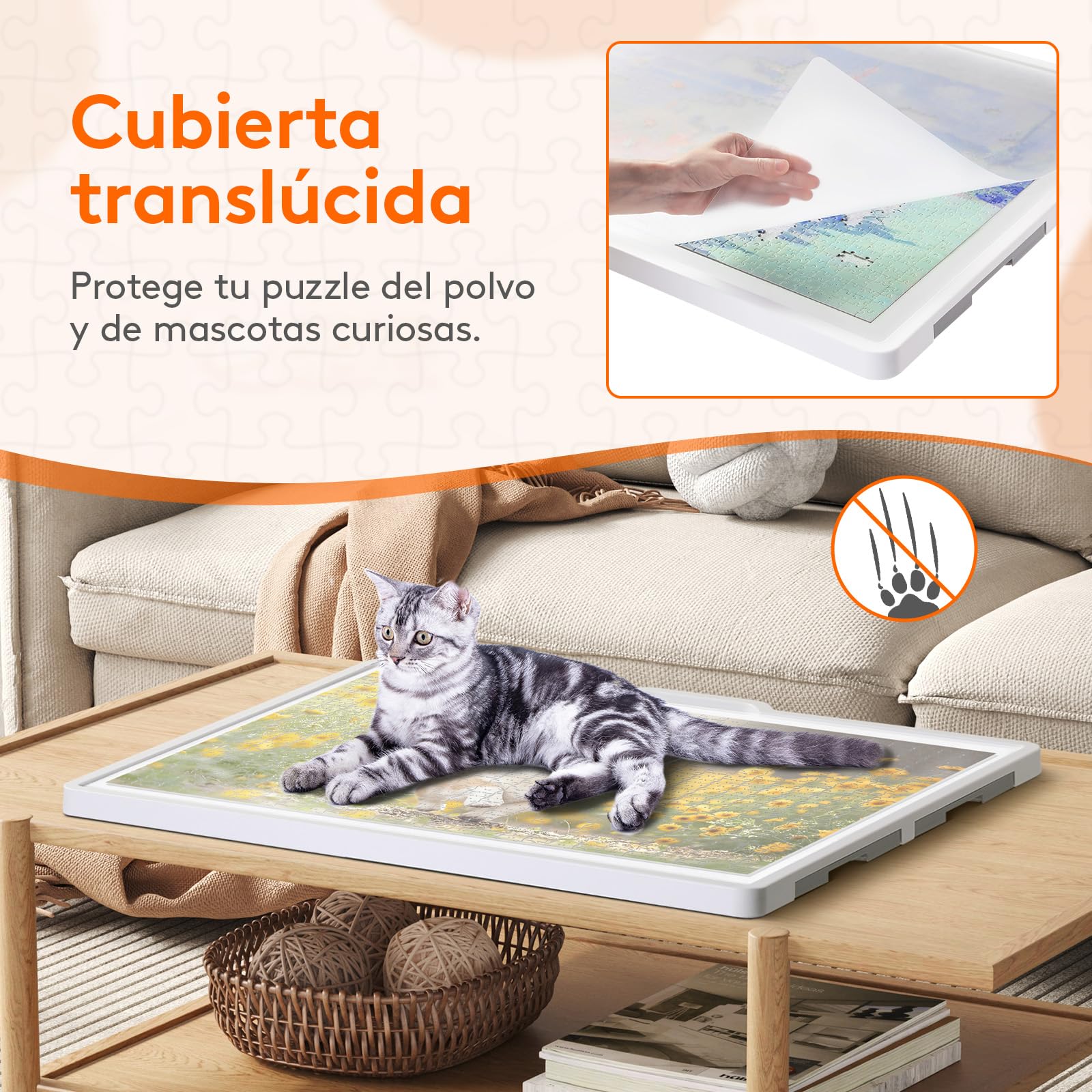 Lifewit 1500 PCS Puzzle Board, Tabla de Rompecabezas con 4 Cajones and Tapas, Multifuncional Plástico Tablero Puzzles Giratorio de 360°, 89 x 68.5cm, Blanco
