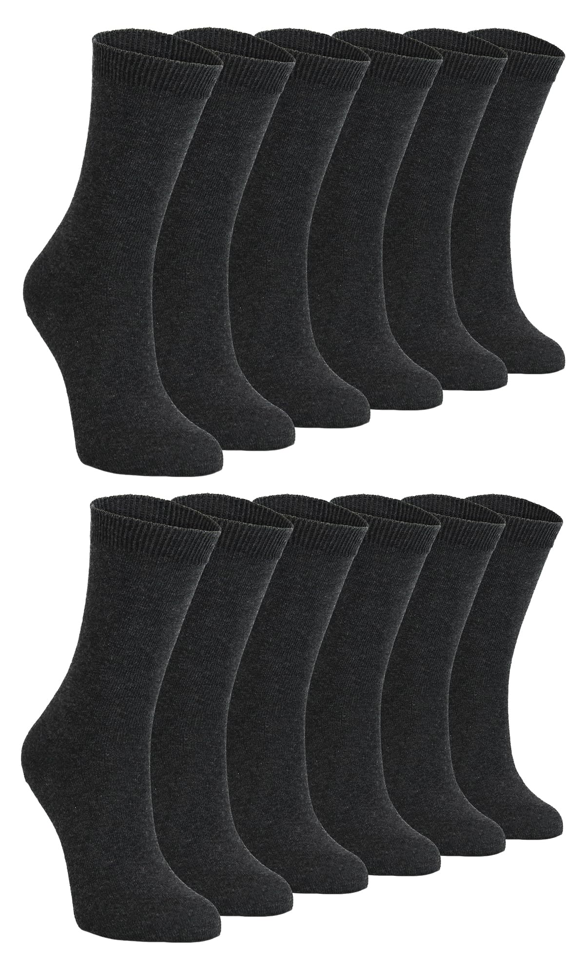 Sock Snob 12 Pair Multipack Kids Plain School Socks | Boys & Girls | 3 Sizes Childrens Cotton Rich Socks