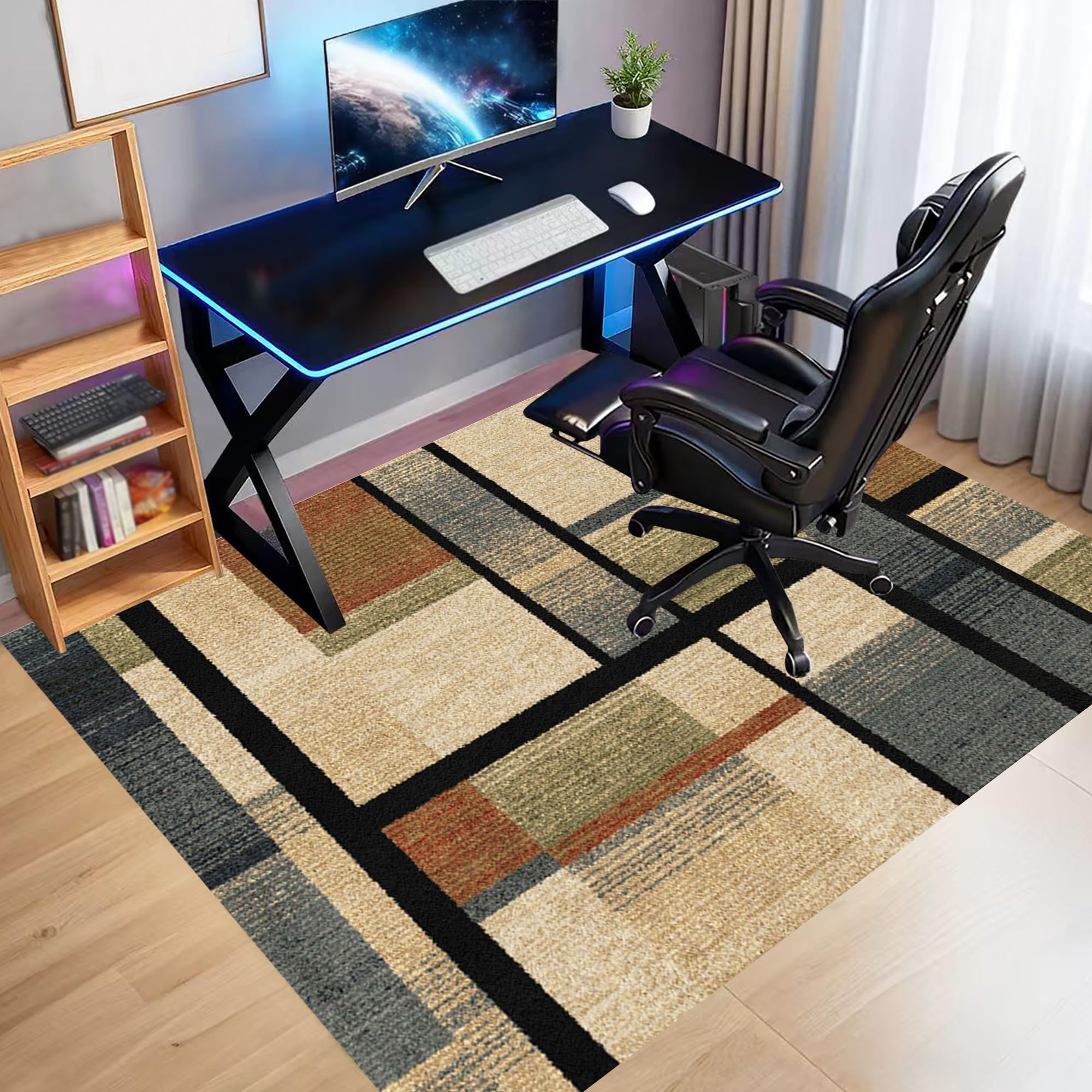 Protection de Sol pour Chaise de Bureau, Tapis de Sol Bureau Antidérapant Tapis Protection Sol Chaise Bureau Gaming Protège Parquet Chaise roulettes pour Sols Durs, Tapis Fauteuil Bureau 100 x 120 cm