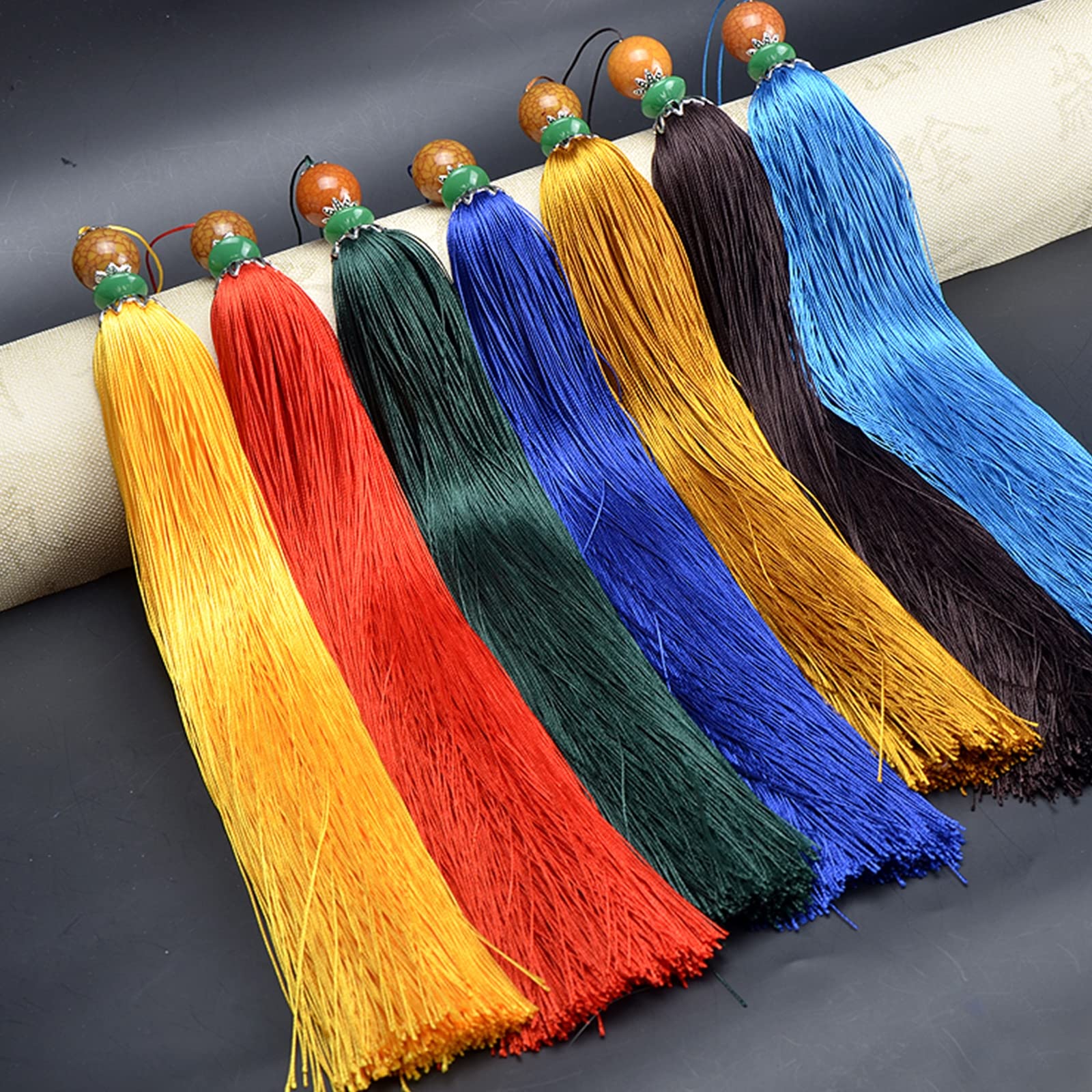 Nappa Per Spada Tai Chi - In Seta Ghiaccio, Corta, Gialla O Blu, Per Decorazione - Foto 3