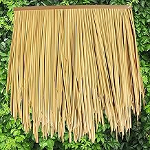 Lqdpdd Paneles de Techo de Palma No Inflamables Techo de Paja Teja Y Más Seguro 50 Cm * 50 Cm Tiki Bar Garden Hawaii Playa Sombrilla Casa de Madera (Tamaño: 6 Piezas, Color: Amarillo Pajizo)