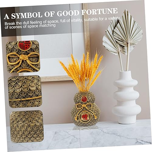 Miniatura 7 de Artibetter 2pcs Ornaments Floral Arranging Vase Wu Figurine Flower Arrangement Vase Fengshui Money Bag Figurine Hulu Dining Table Decor Bookshelf