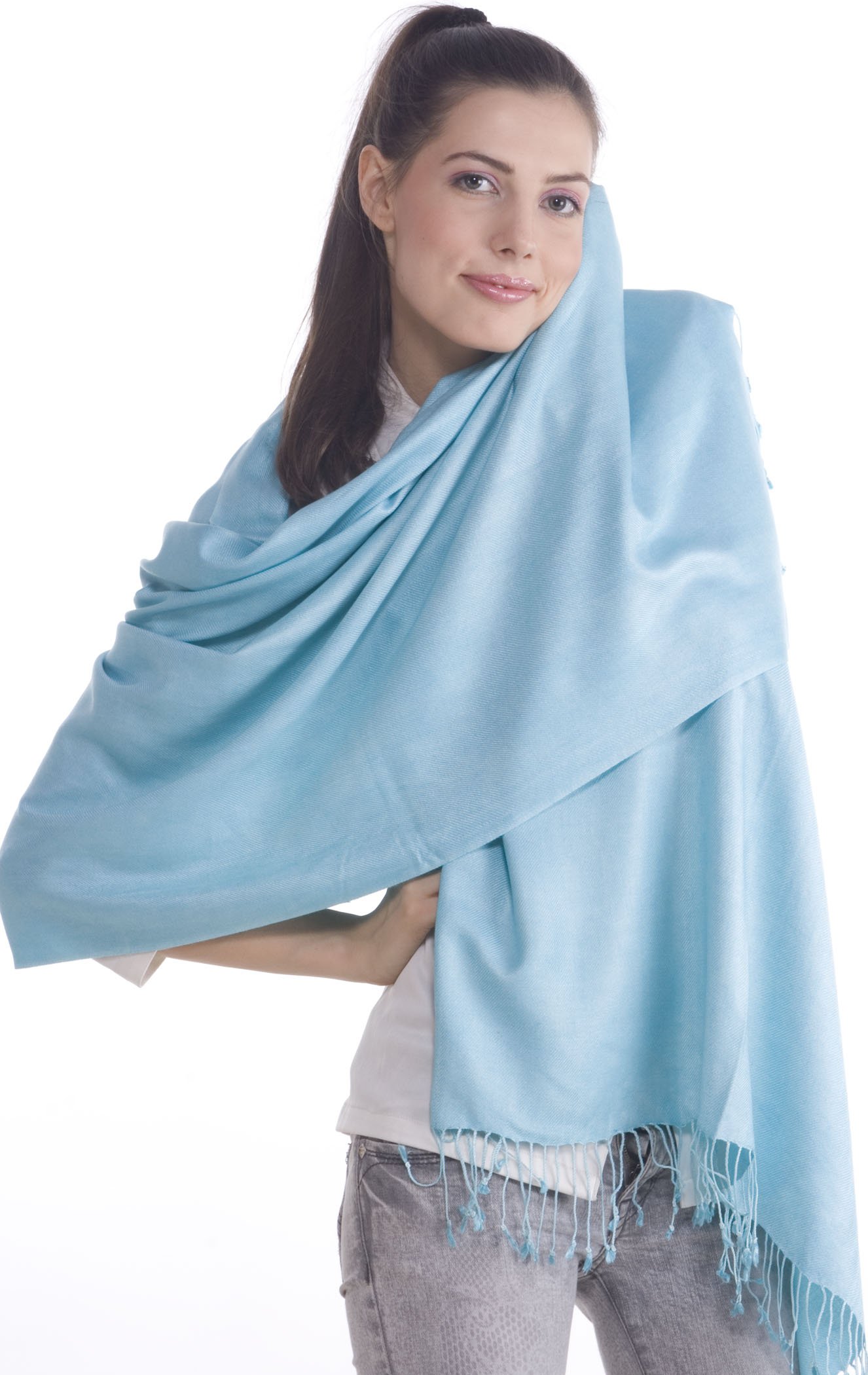 Classic Cashmere Pashmina Shawl Stole Scarf Bandana Wrap - Vibrant Colors Size 28x78 Inches