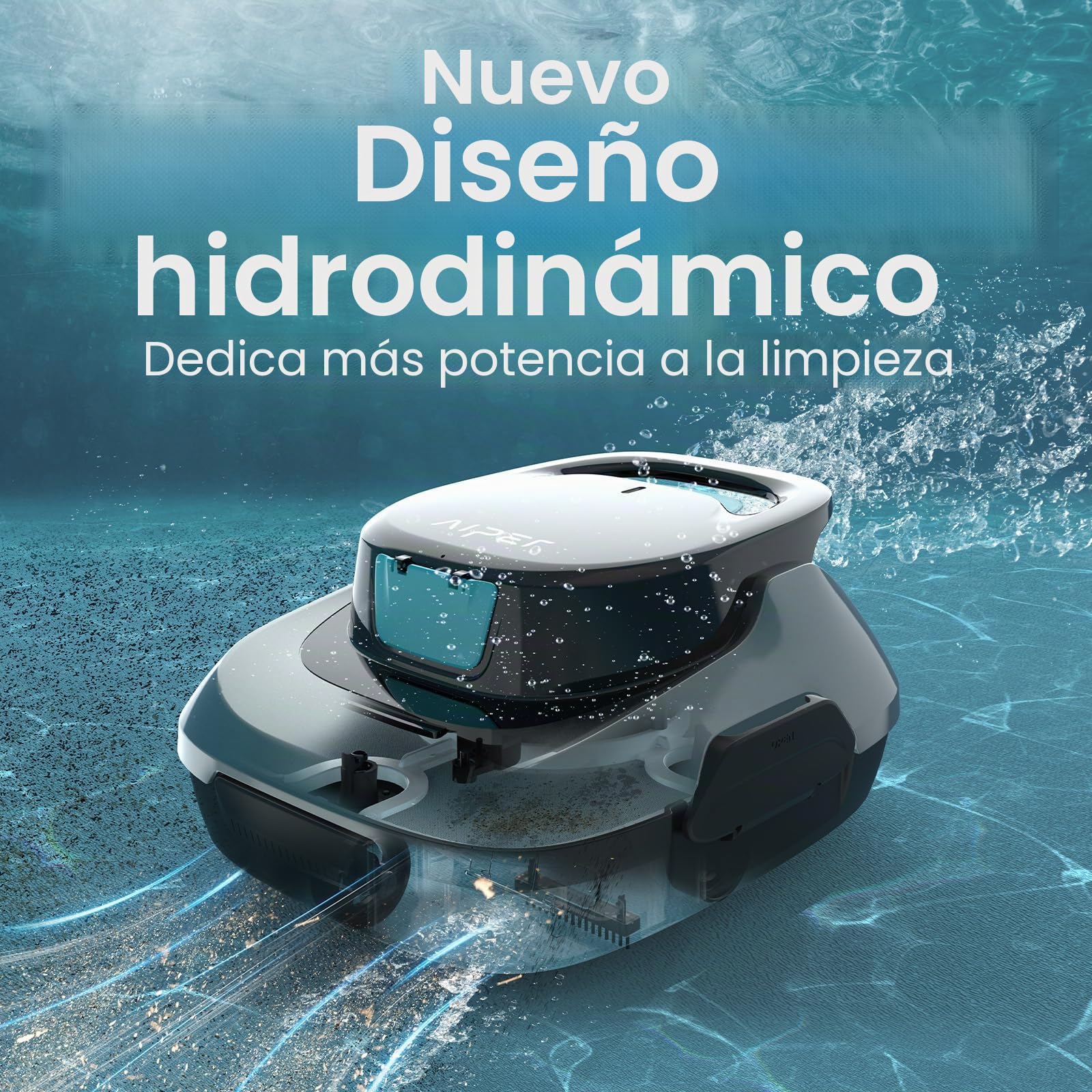 AIPER Robot de Piscina, Aspirador de Piscina inalámbrico a batería, Tiempo de Limpieza 90 Minutos, Limpieza automática con función de autoaparcamiento