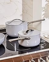 Vista 8 de Caraway - Sartén de cerámica antiadherente con tapa (1.75 qt) - No tóxica, sin PTFE ni ácido perfluorooctanoico (PFOA) - Apto para horno